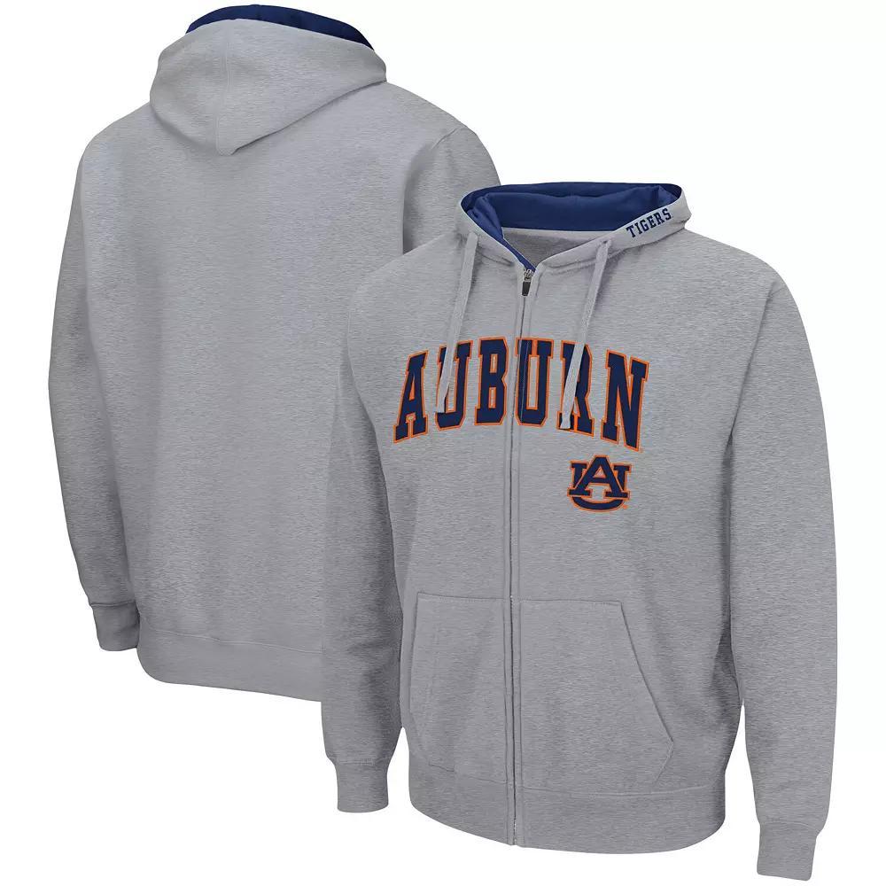 Men's Colosseum Heathered Gray Florida State Seminoles Arch & Logo 3.0 Full-Zip Hoodie, Size: 3XL, Grey Product Image