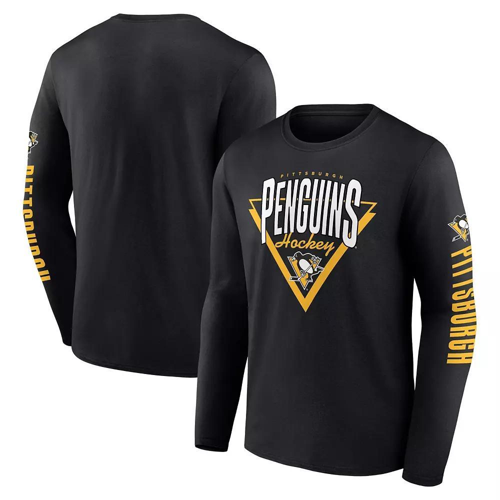Men's Fanatics Black Pittsburgh Penguins Headline Long Sleeve T-Shirt, Size: Large Product Image