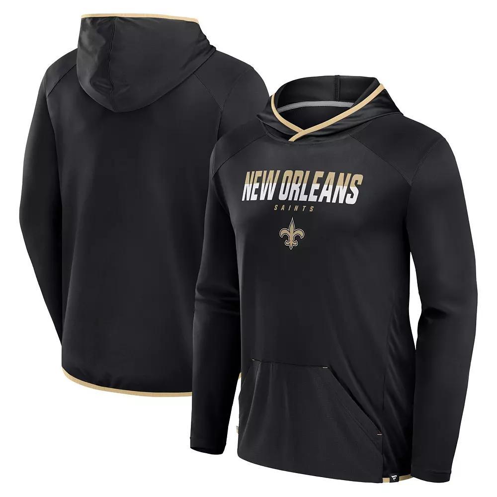 Men's Fanatics Black New Orleans Saints Transitional Defender Hoodie Long Sleeve T-Shirt, Size: 5XL Product Image