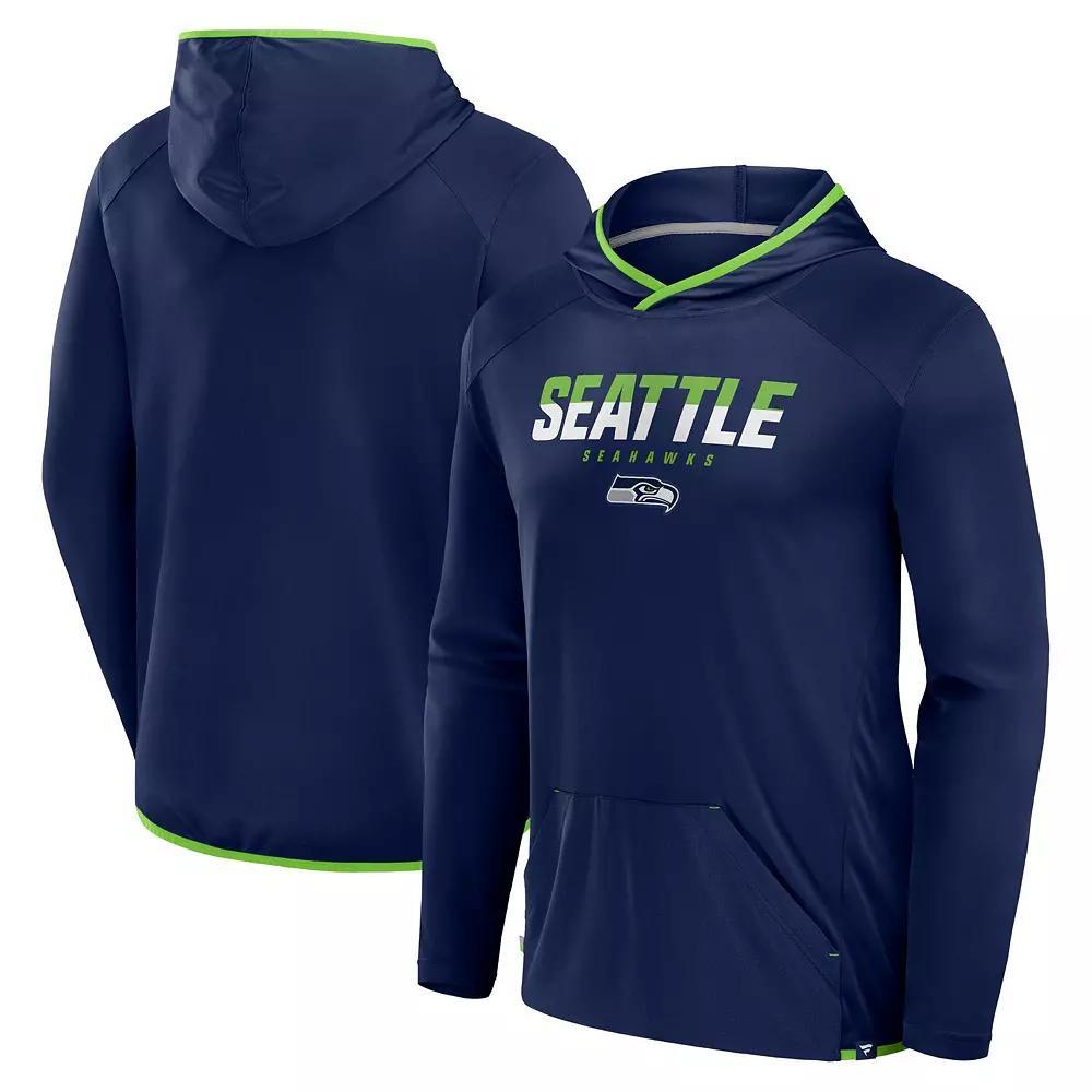 Men's Fanatics College Navy Seattle Seahawks Transitional Defender Hoodie Long Sleeve T-Shirt, Size: Small, Team Product Image