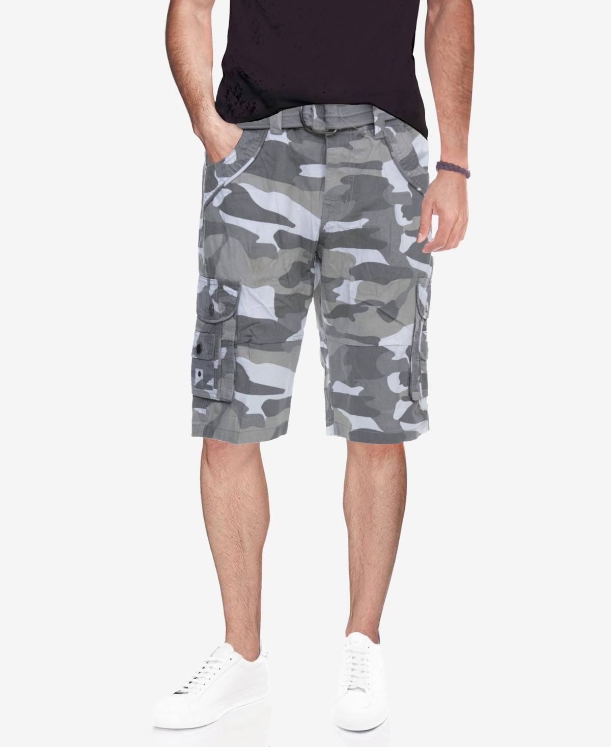 Men's Xray Belted Double-Pocket Bermuda Cargo, Size: 42, Grey Product Image