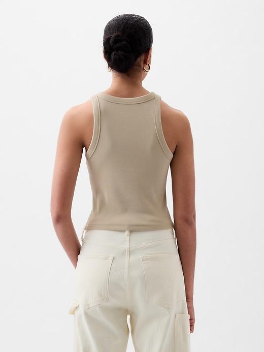 Modern Rib Cropped Halter Top Product Image