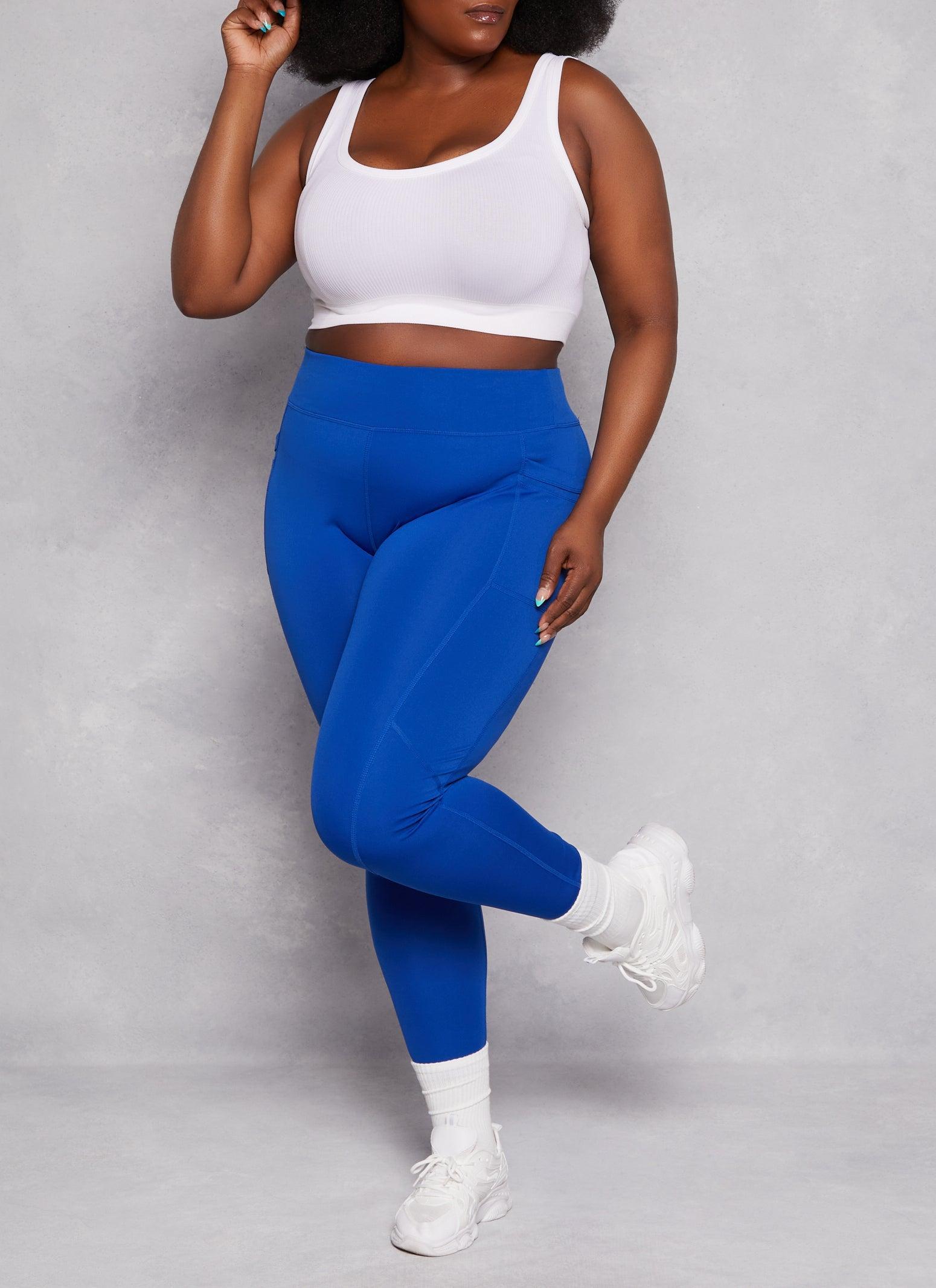 Womens Plus Size Mesh Pocket Detail Leggings Product Image