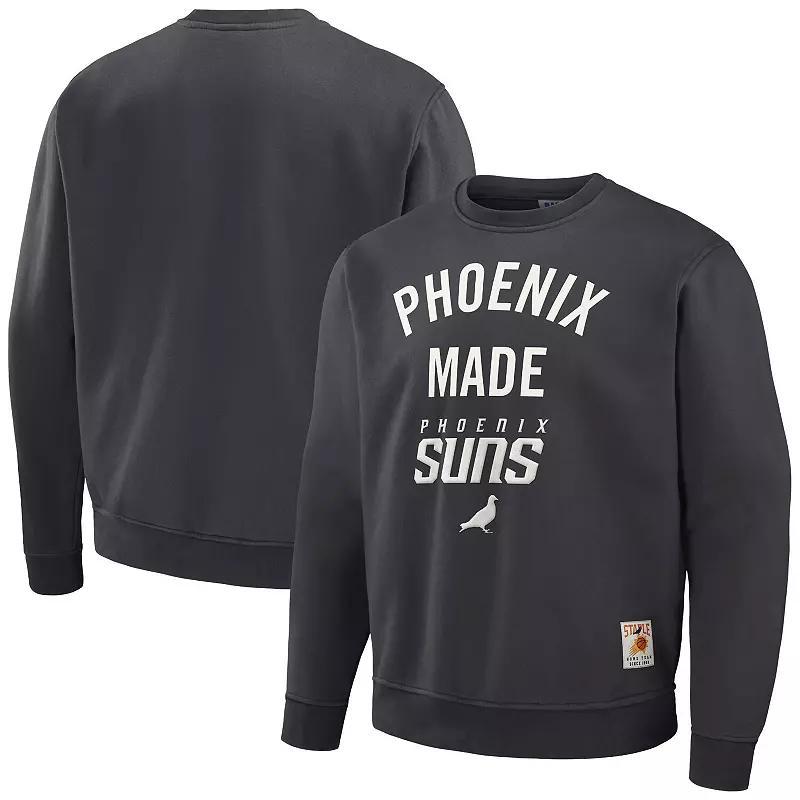 Men's NBA x Staple Anthracite Chicago Bulls Plush Pullover Sweatshirt, Size: Small, Grey Product Image