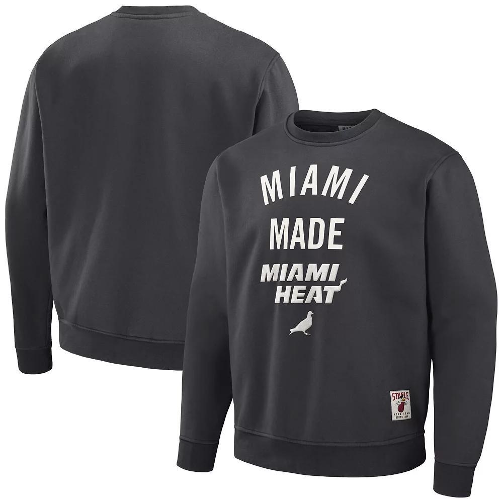 Men's NBA x Staple Anthracite Philadelphia 76ers Plush Pullover Sweatshirt, Size: Small, 76r Grey Product Image