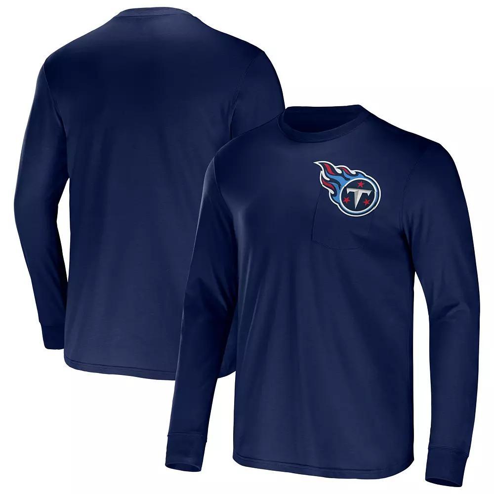 Men's NFL x Darius Rucker Collection by Fanatics Navy Tennessee Titans Team Long Sleeve Pocket T-Shirt, Size: 3XL, Blue Product Image