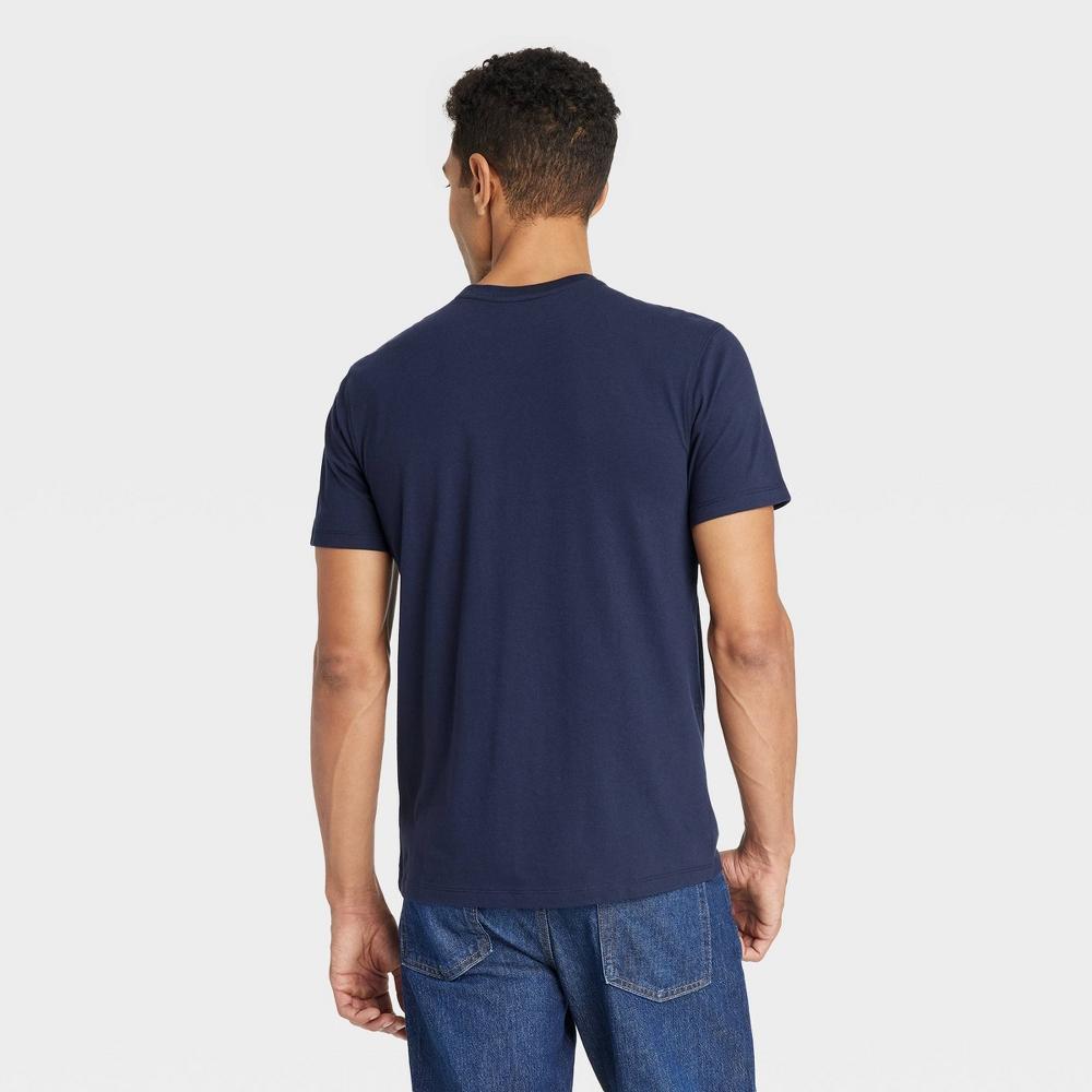 Men's Every Wear Short Sleeve T-Shirt - Goodfellow & Co™ Xavier Navy M: Cotton Blend, Midweight, Crew Neck, Machine Washable Product Image