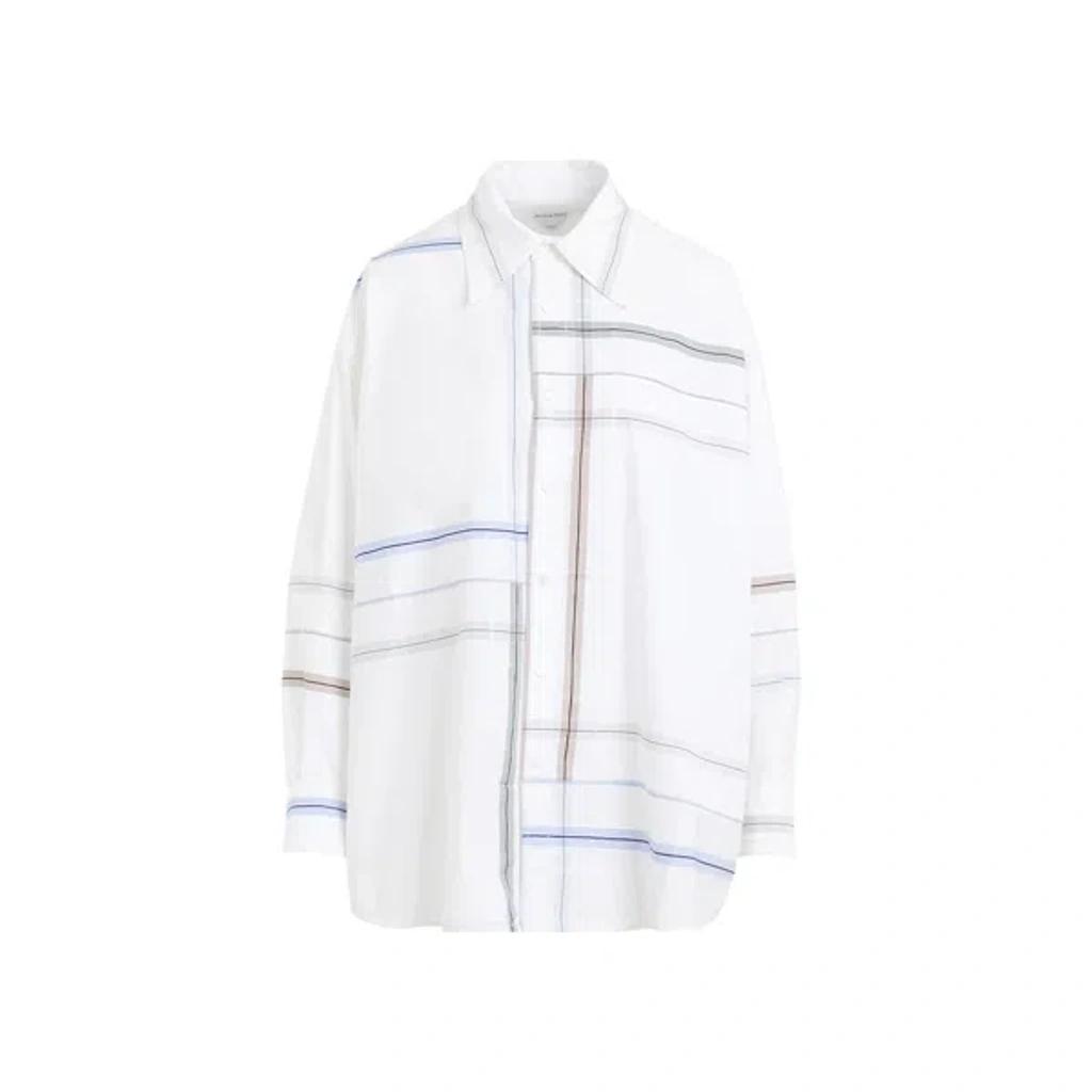 BOTTEGA VENETA Women's Patchwork Cotton Shirt In White Product Image