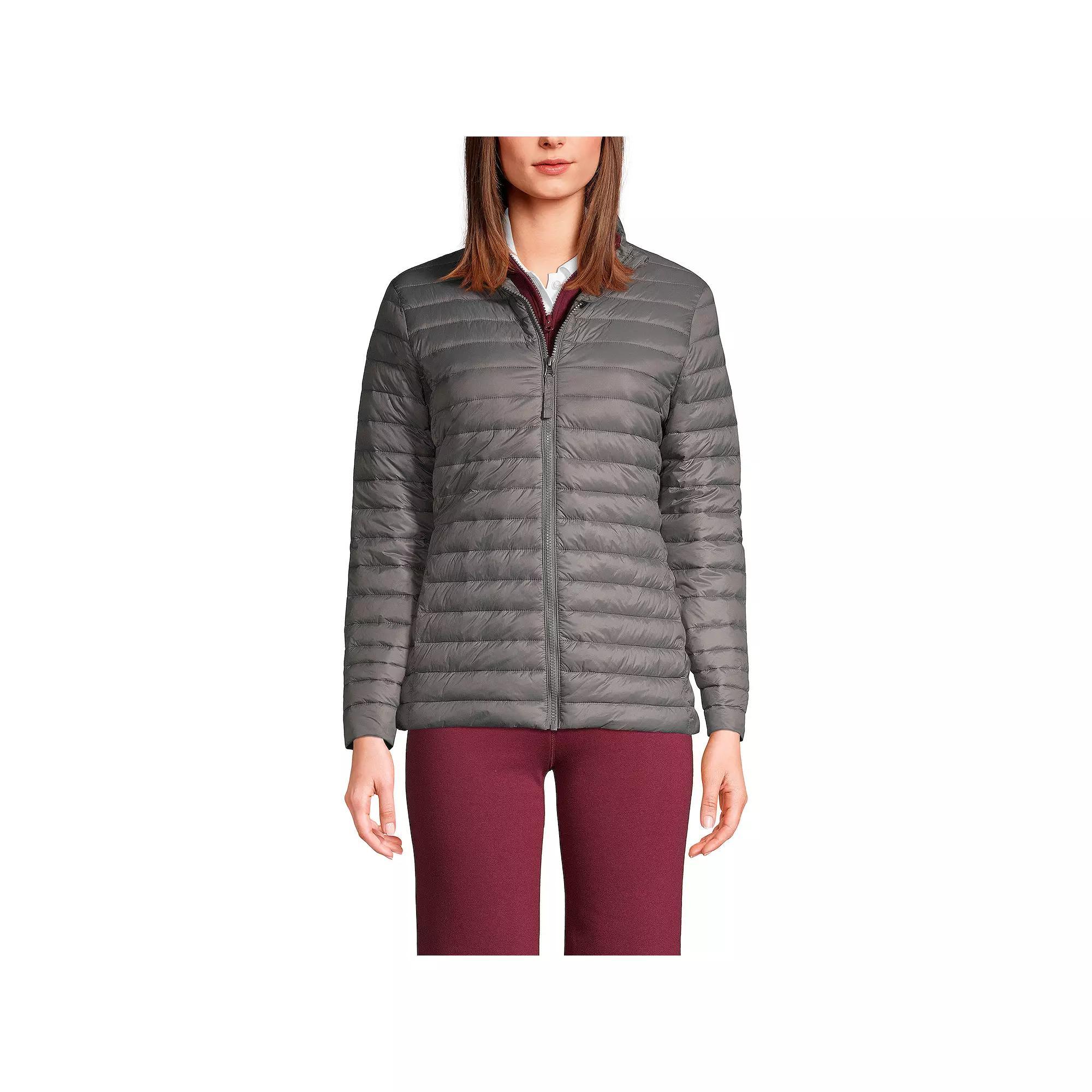 Women's Lands' End School Uniform ThermoPlume Jacket, Size: Small, Green Product Image