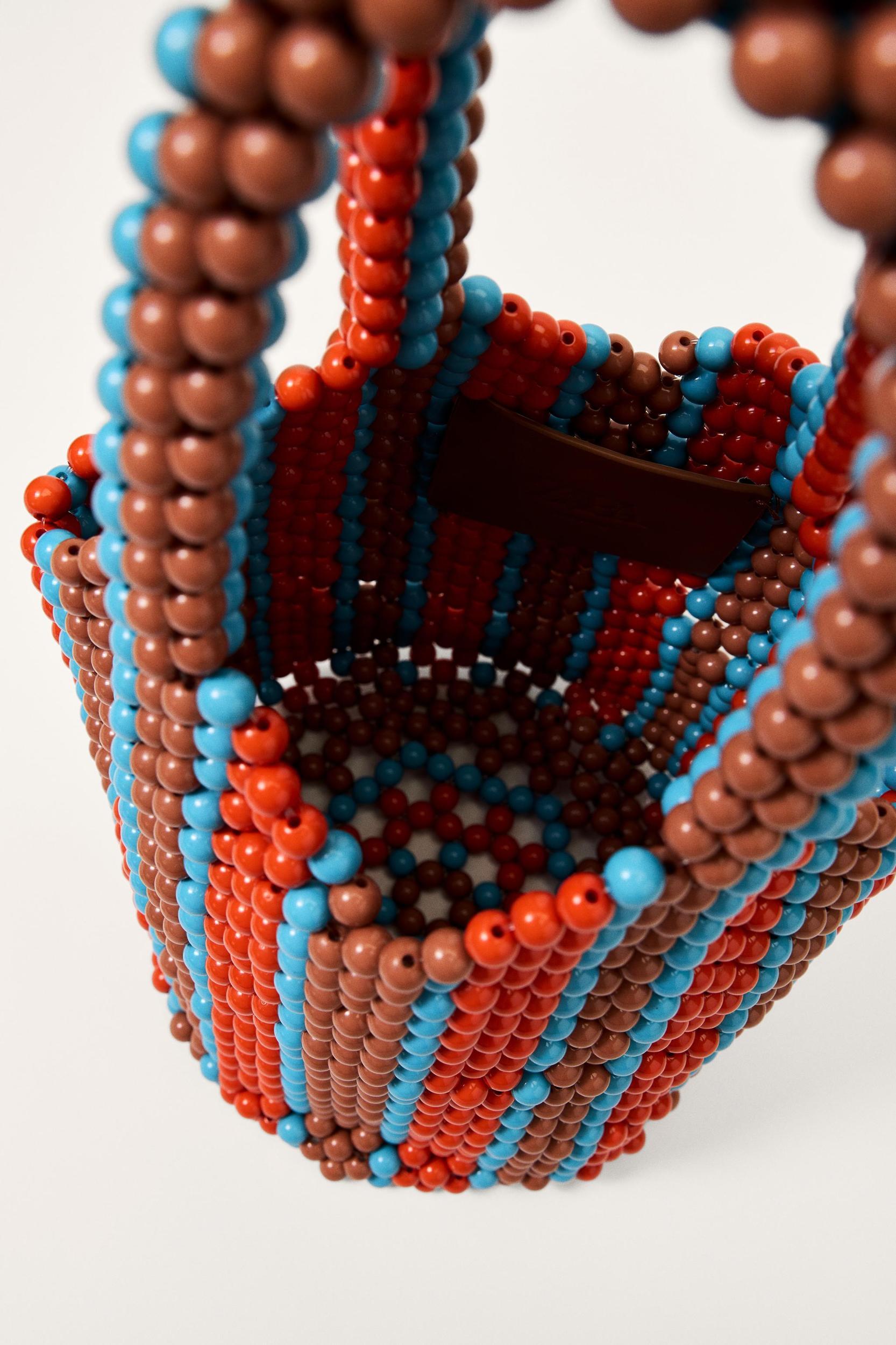 STRIPED BEADED BUCKET BAG - LIMITED EDITION Product Image
