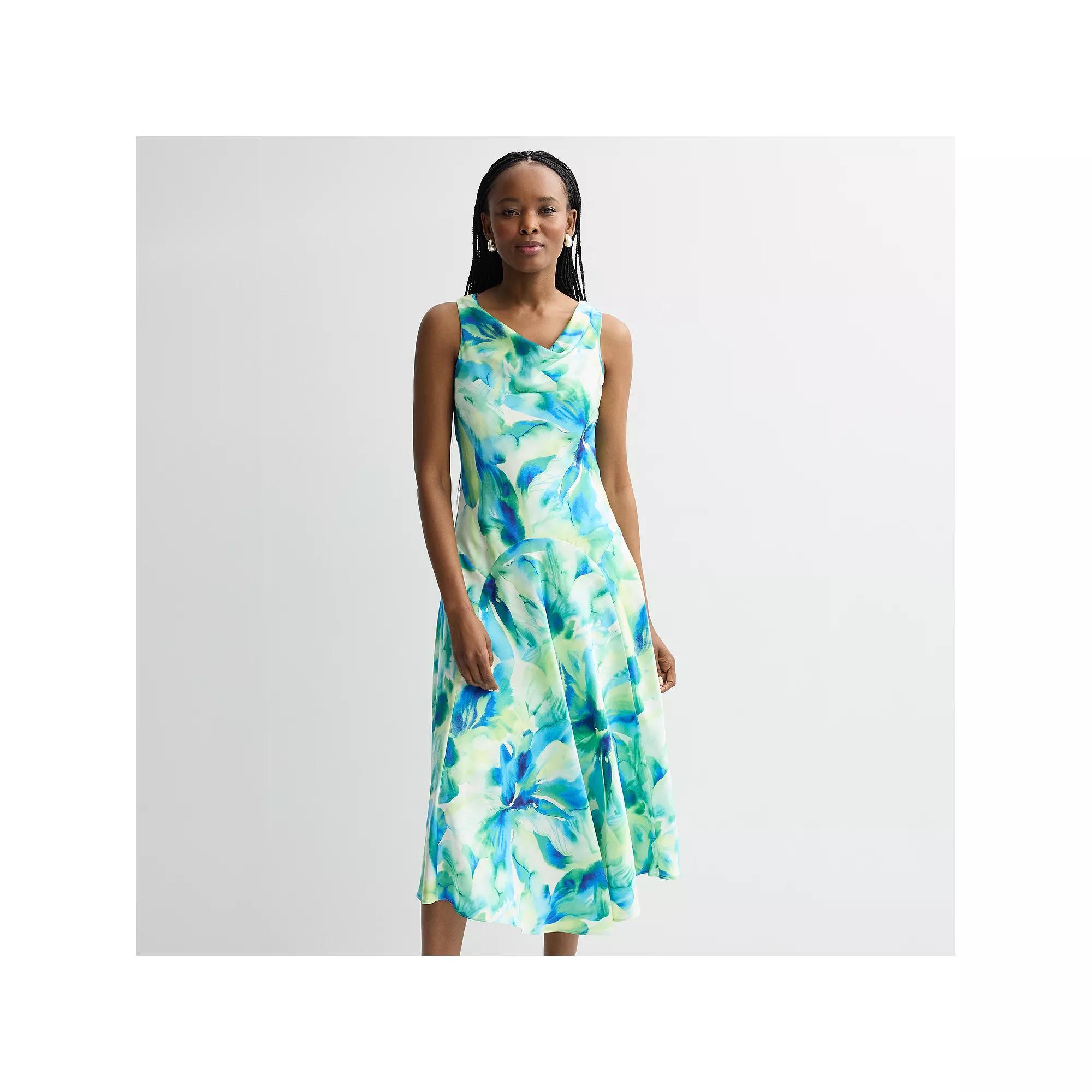 Women's Robbie Bee Cowlneck Midi Dress, Size: 14, Blue Team Product Image