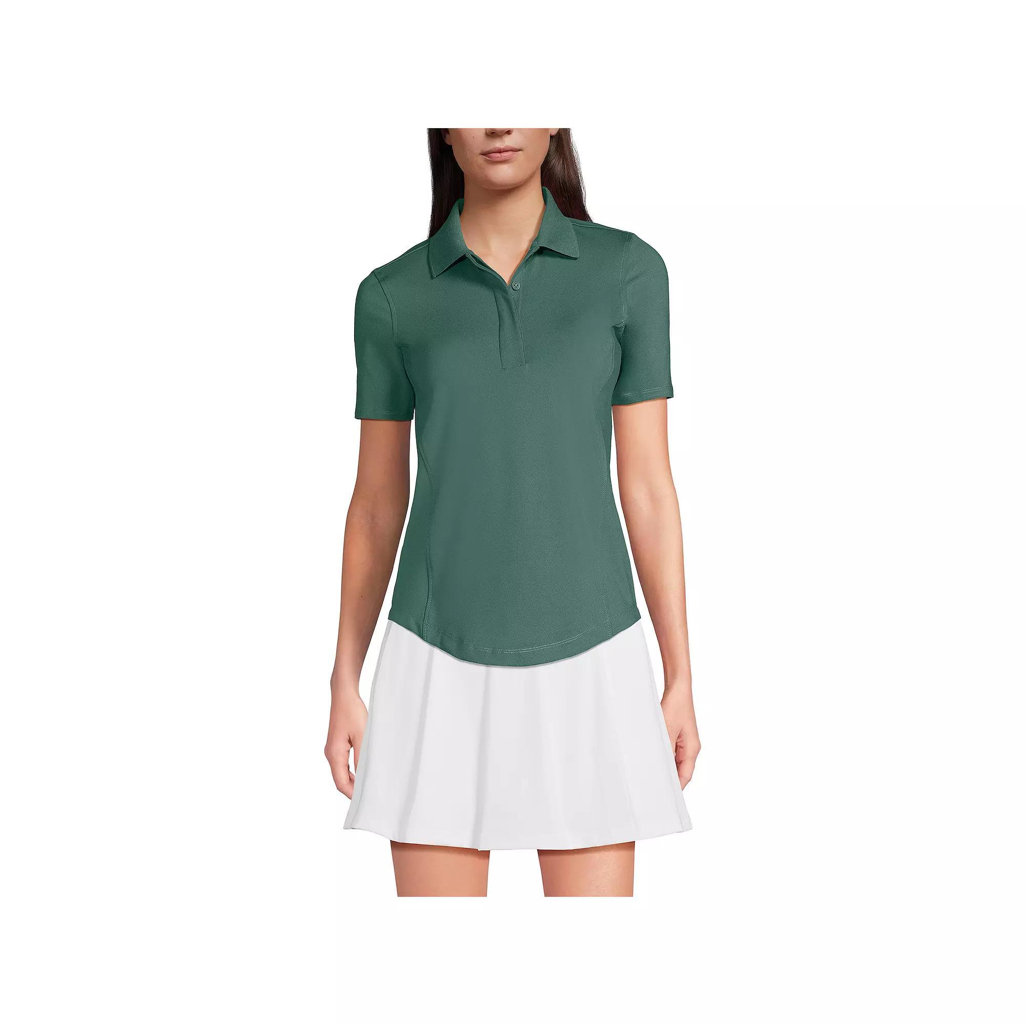 Women's Lands' End Short Sleeve High Impact Polo Top, Size: Large, Deep  Blue Product Image