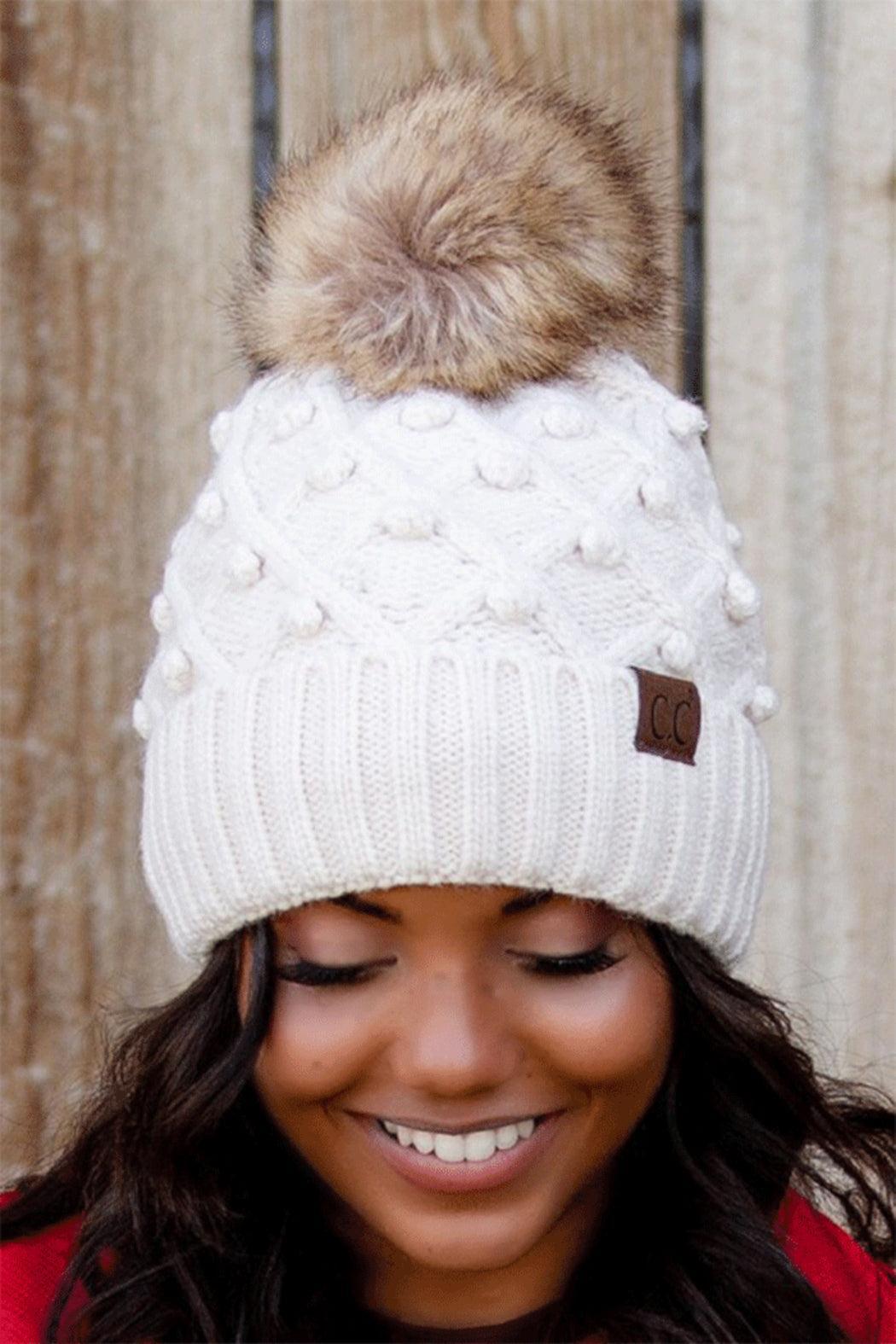 C.C Crafted Pompom  Detail Beanie Female Product Image