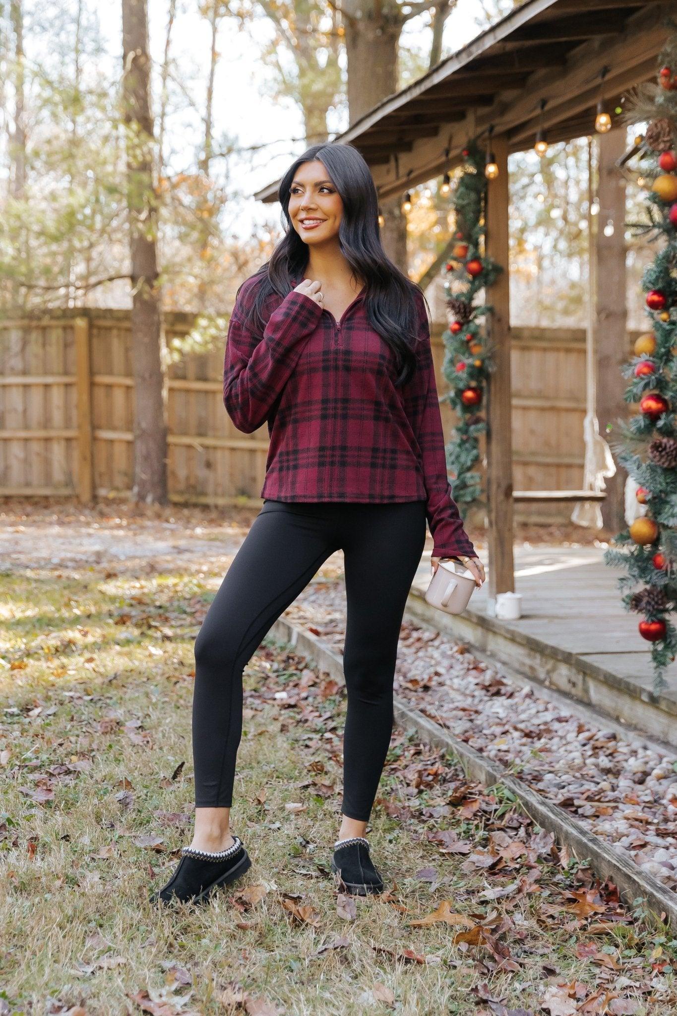 Thread and Supply Amani Plaid Zip Pullover - FINAL SALE Product Image