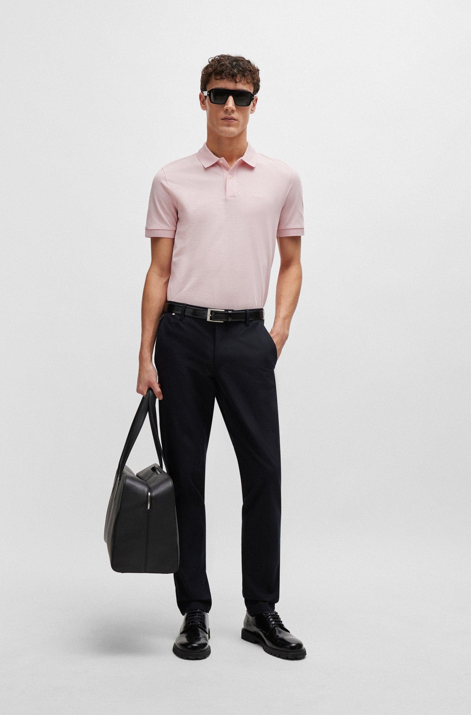Boss COTTON POLO SHIRT WITH EMBROIDERED LOGO Product Image