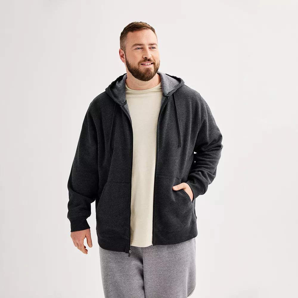 Big & Tall Tek Gear® Ultra Soft Fleece Zip-Front Hoodie, Men's, Size: Large Tall, Grey Dark Product Image