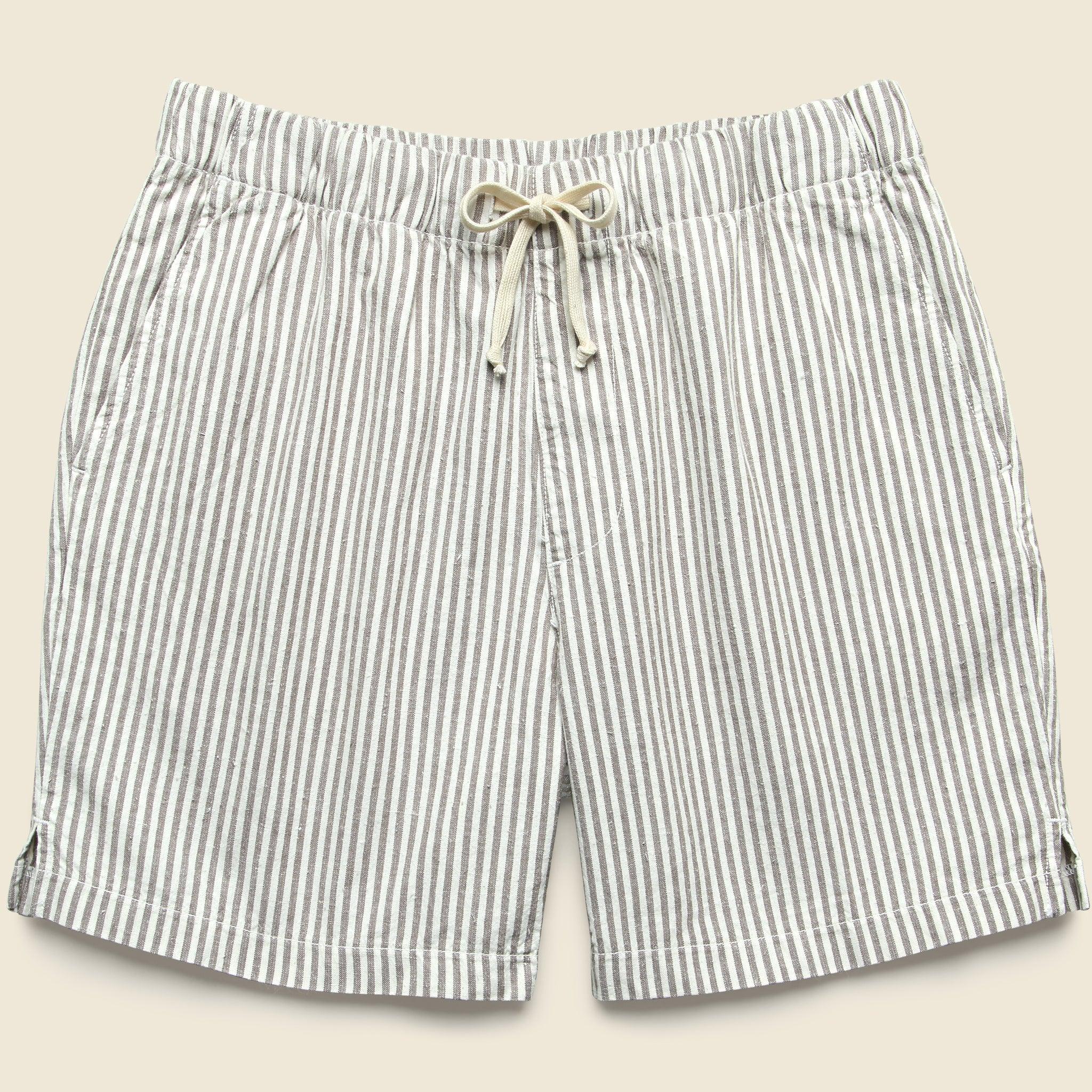 6" Hemp Stripe Easy Short - Natural/Grey Product Image
