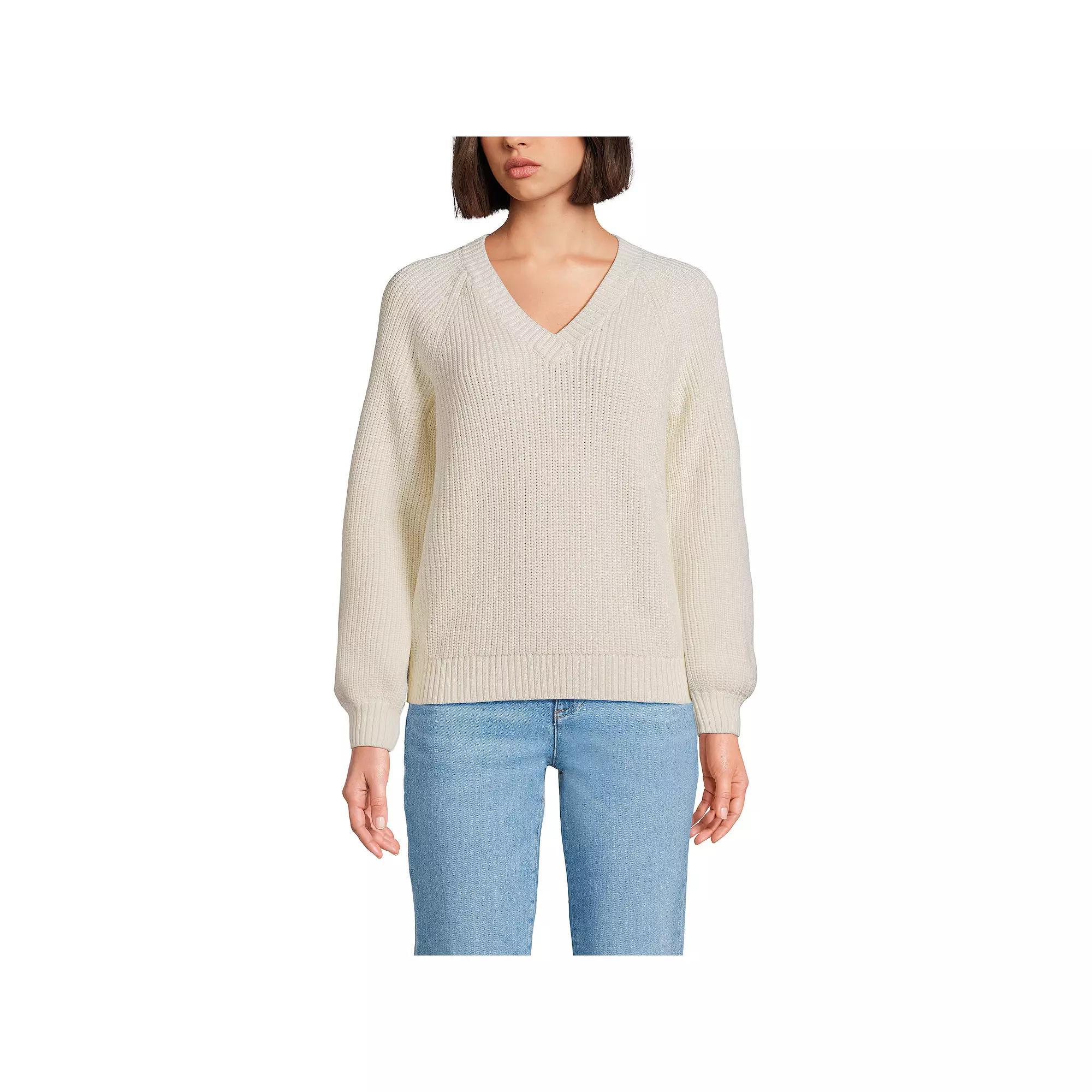 Women's Lands' End Drifter Balloon Sleeve Sweater, Size: XS, Fresh Ivory Product Image