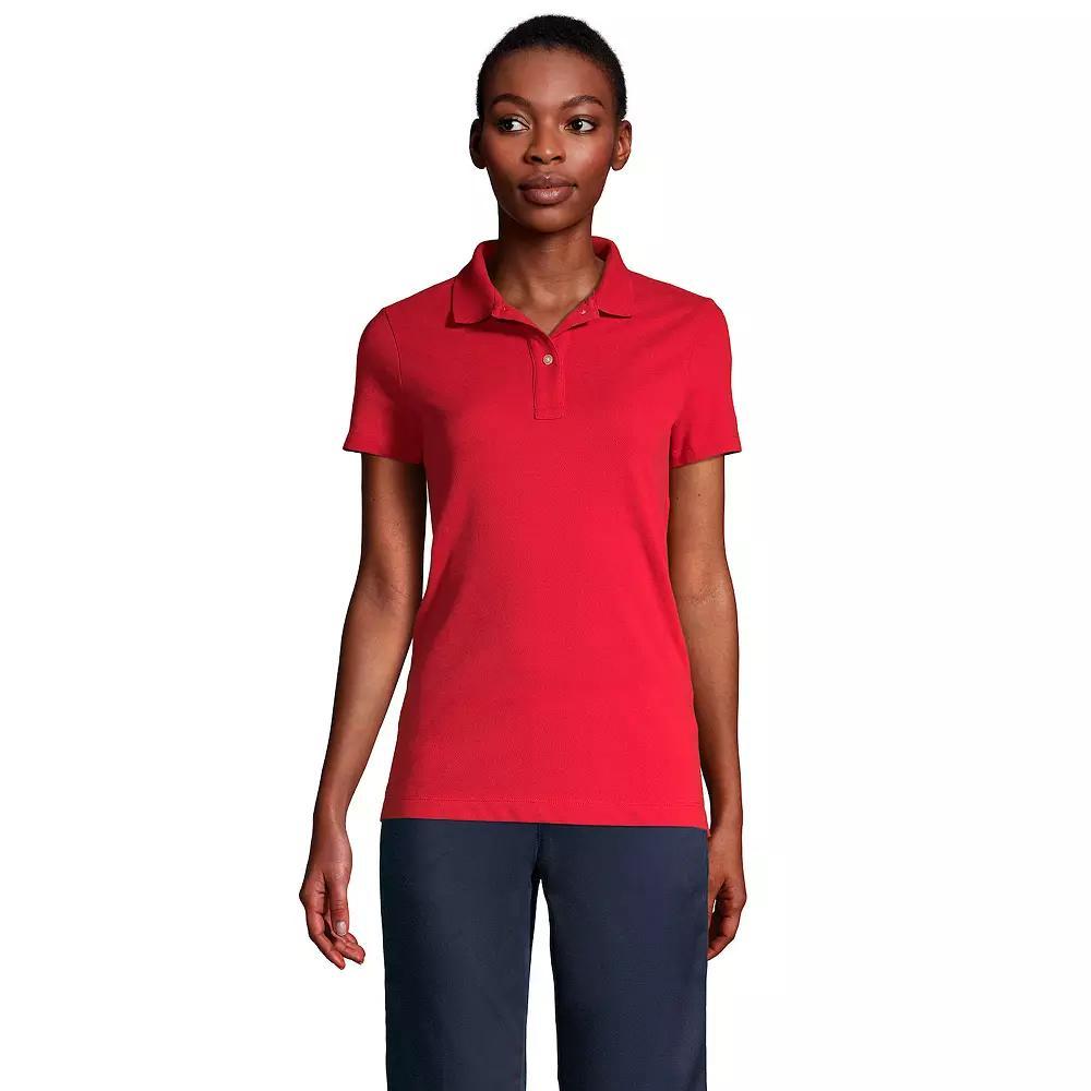Women's Lands' End School Uniform Feminine Fit Short Sleeve Mesh Polo Shirt, Size: Small, Classic Blue Product Image