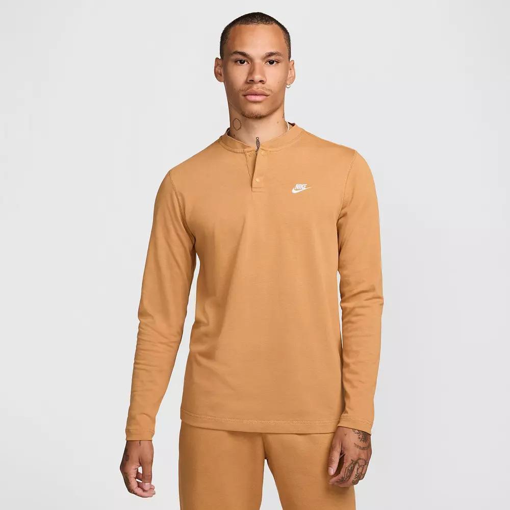 Mens Nike Club Fleece Long Sleeve Henley Product Image