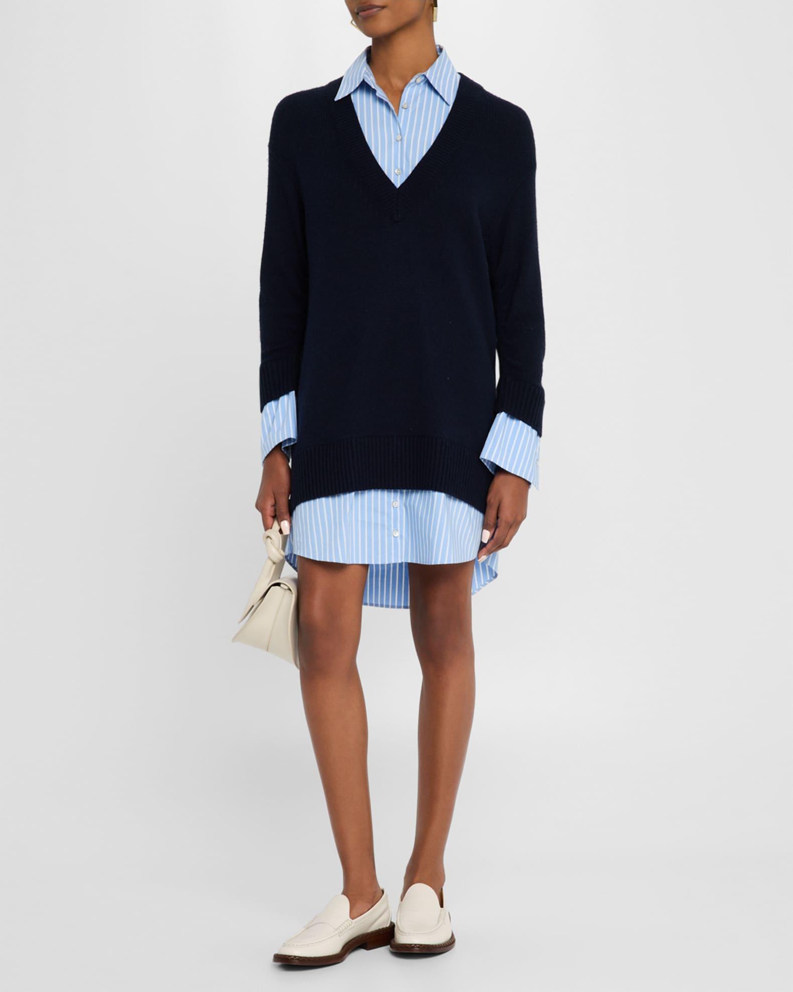 Satina Cashmere Stripe Shirtdress Product Image
