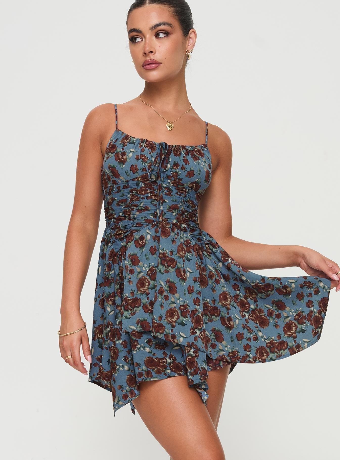 Barrett Mini Dress Blue / Floral Product Image