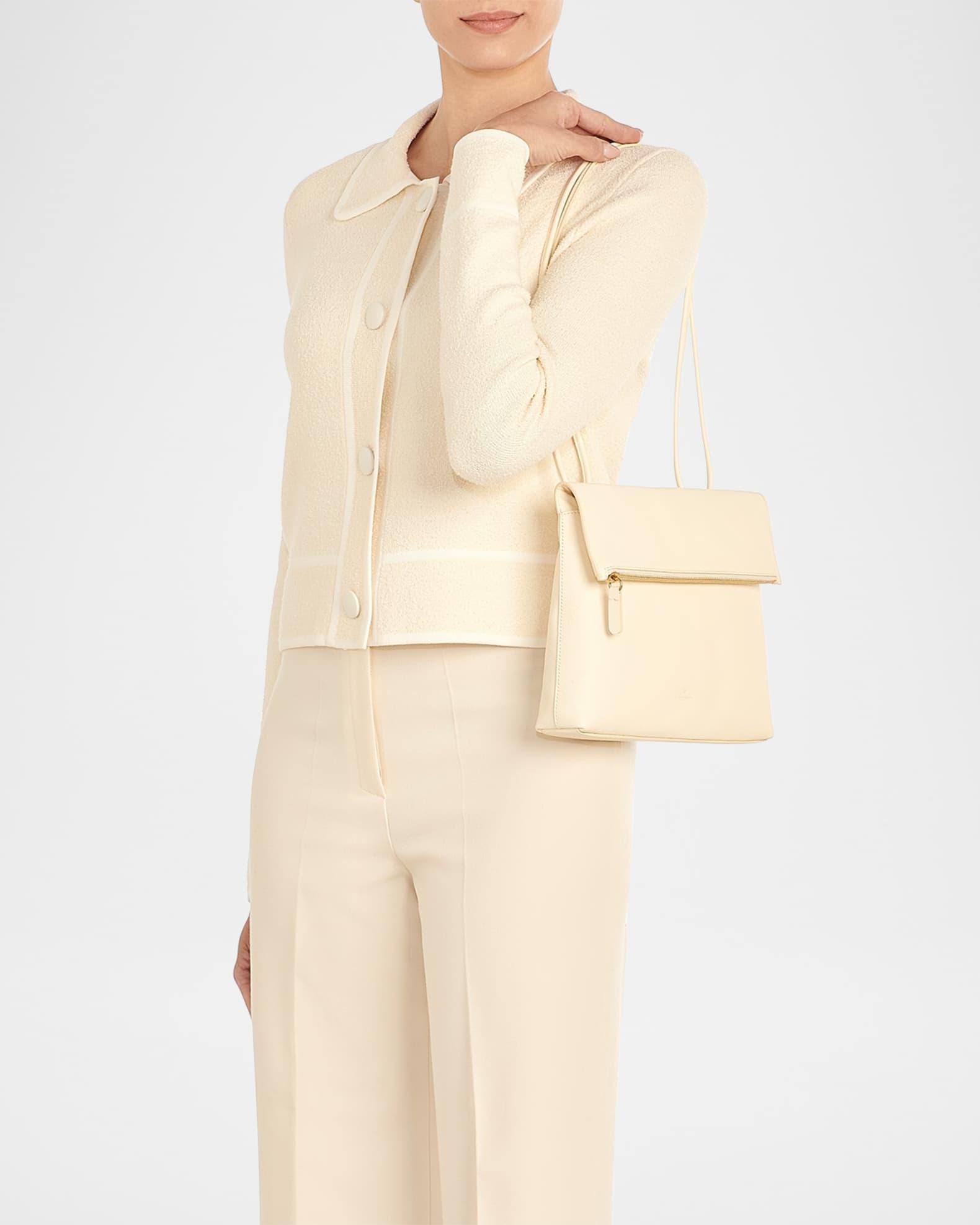 Anna Fold-Over Flap Leather Crossbody Bag Product Image