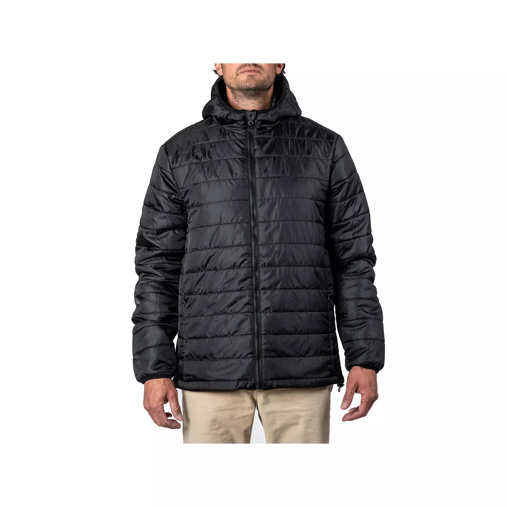 Men's Sonoma Goods For Life® Hooded Puffy Jacket, Size: Large, Black Product Image