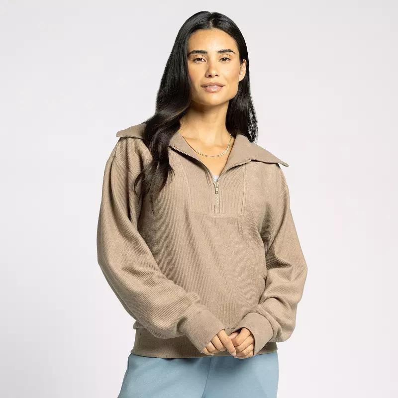 Women's Thread & Supply Cozy Half-Zip Long Sleeve Pullover, Size: XS, Light Pink Product Image