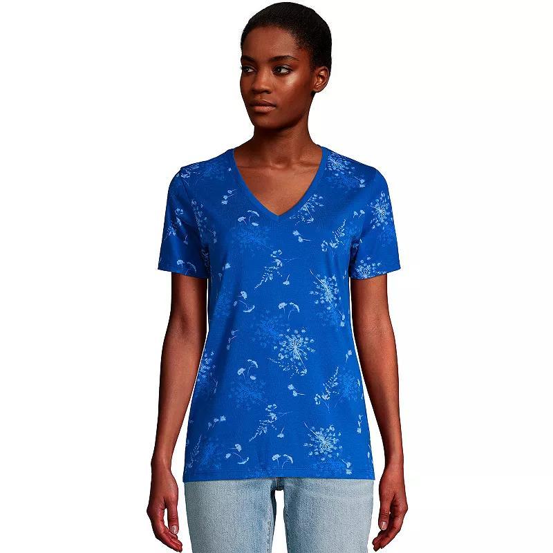 Womens Lands End Relaxed-Fit Supima Cotton V-Neck Tee Product Image