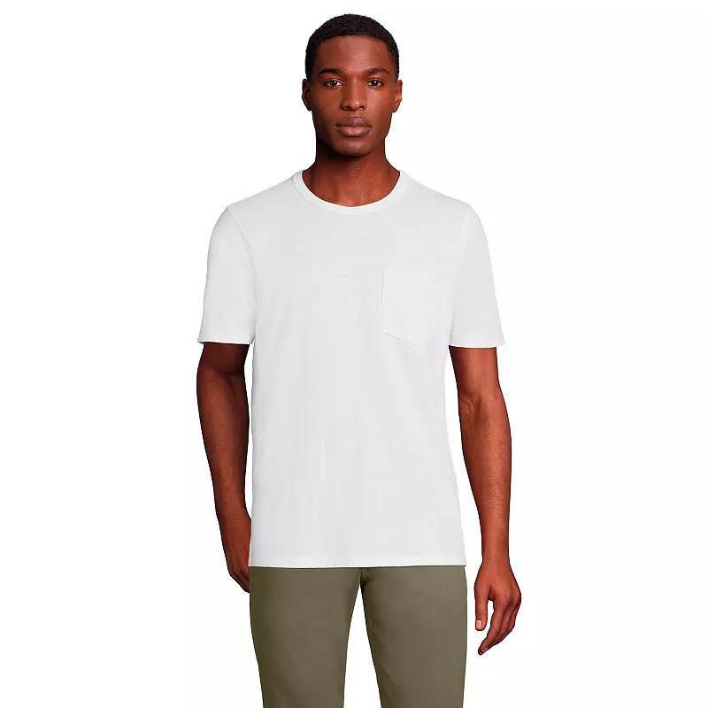 Mens Lands End Short Sleeve Pocket Tee Deep Blue Product Image