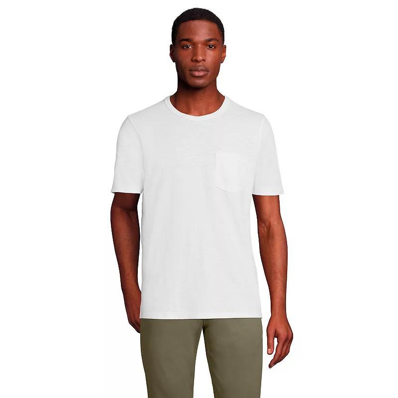Mens Lands End Short Sleeve Pocket Tee Deep Blue Product Image
