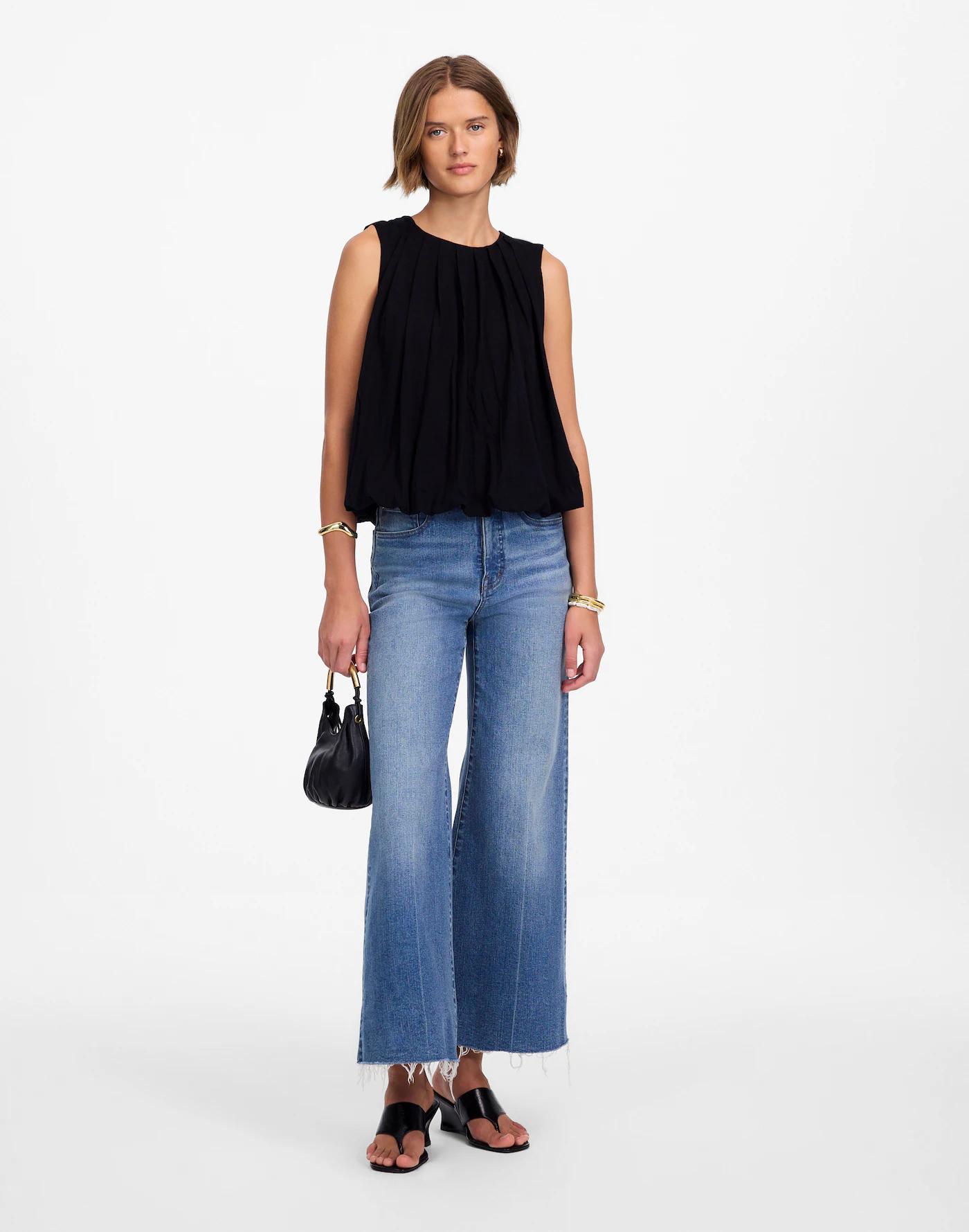 Sleeveless Crewneck Bubble Top Product Image