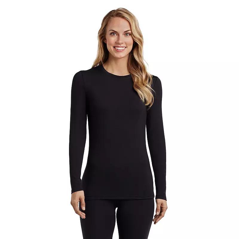Women's Cuddl Duds® Softwear with Stretch Long Sleeve Top, Size: Medium, Ivory Houndsto Product Image