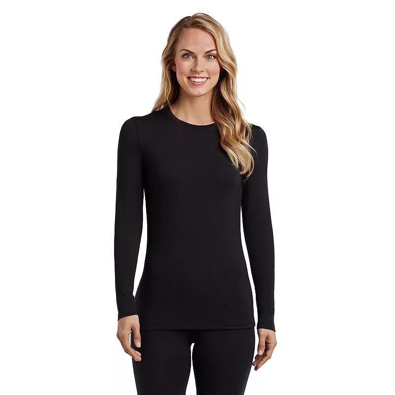 Women's Cuddl Duds® Softwear with Stretch Long Sleeve Top, Size: Medium, Ivory Houndsto Product Image
