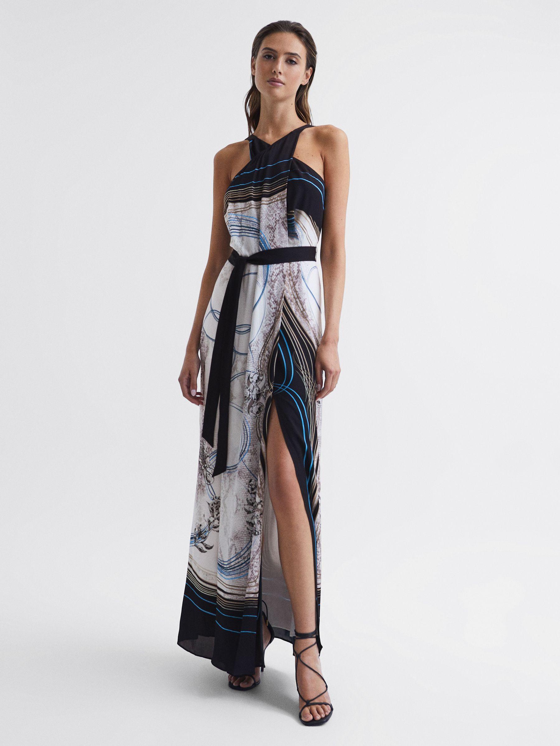 Jewel Print Maxi Dress in Navy Product Image