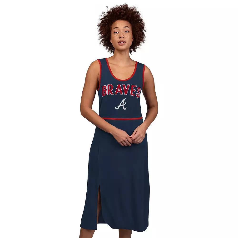 Women's G-III 4Her by Carl Banks Navy Atlanta Braves Center Field Maxi Dress, Size: Small, Blue Product Image