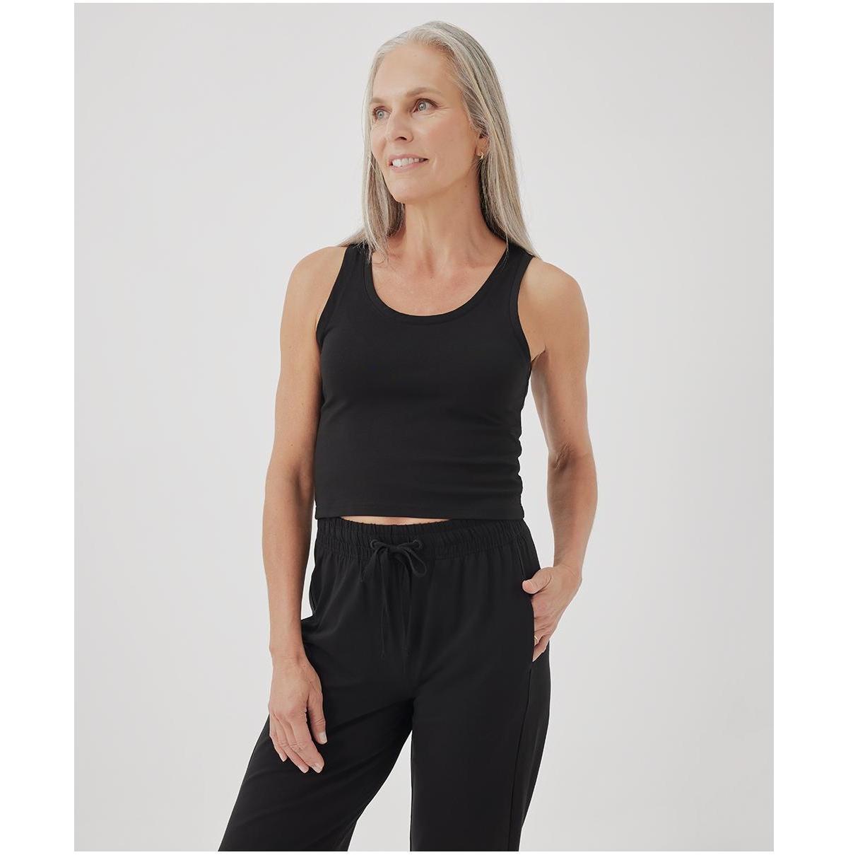 Women's Heather Grey Cool Stretch Cropped Lounge Tank 2XL Product Image