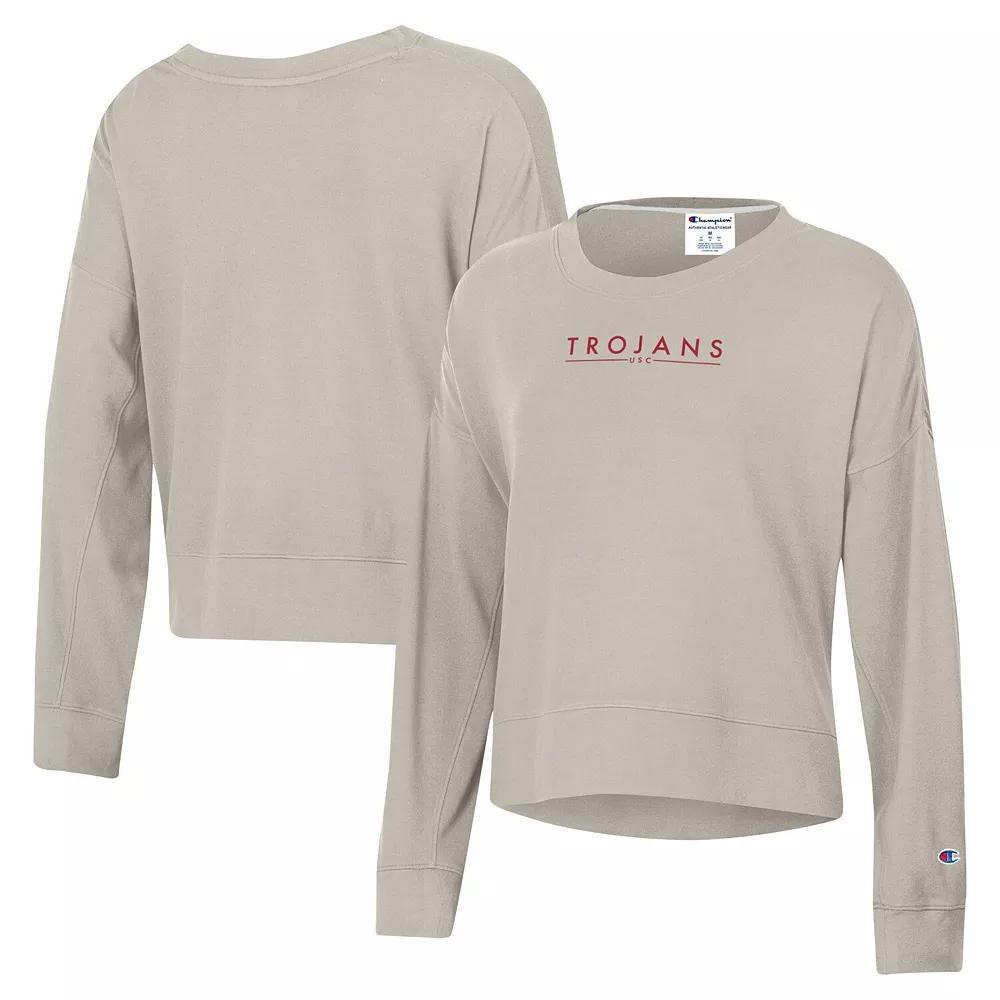 Women's Champion Tan USC Trojans Sueded Pullover Sweatshirt, Size: XXL, Team Product Image