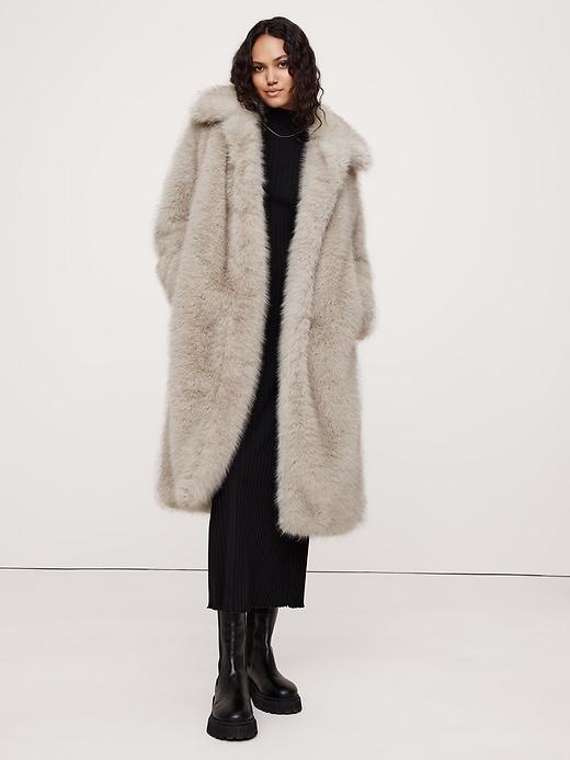Faux Fur Long Coat Product Image