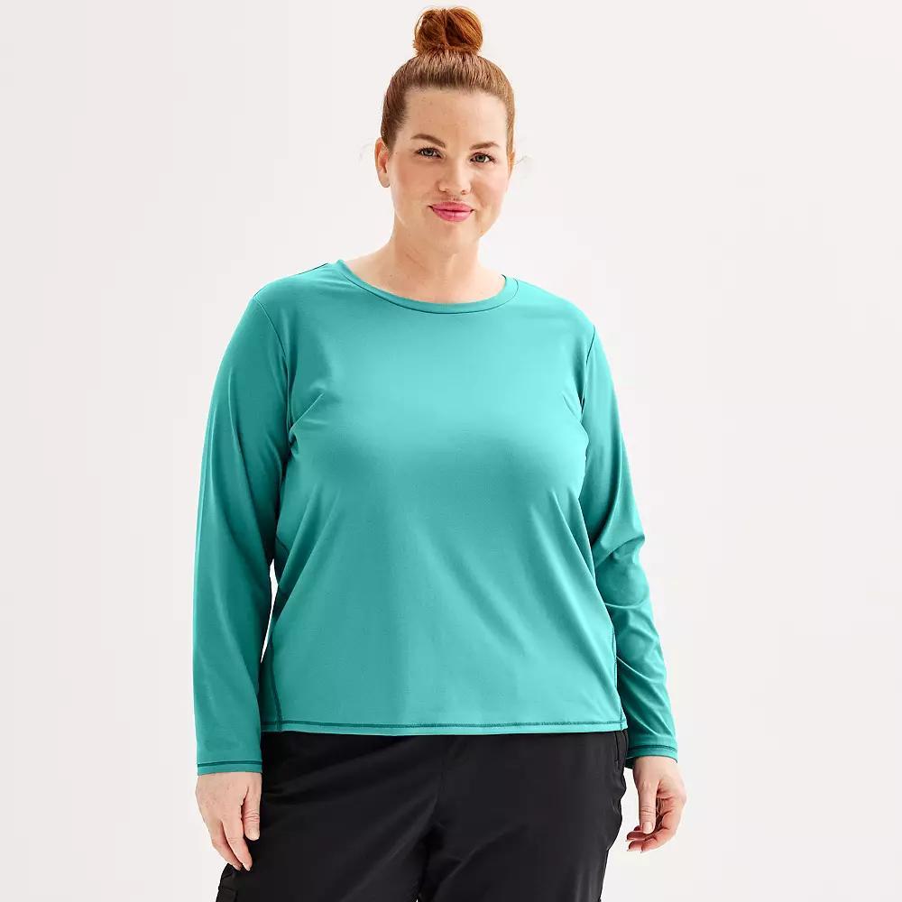 Plus Size Tek Gear® Essential Soft Long Sleeve Tee, Women's, Size: 3XL, Modern White Product Image