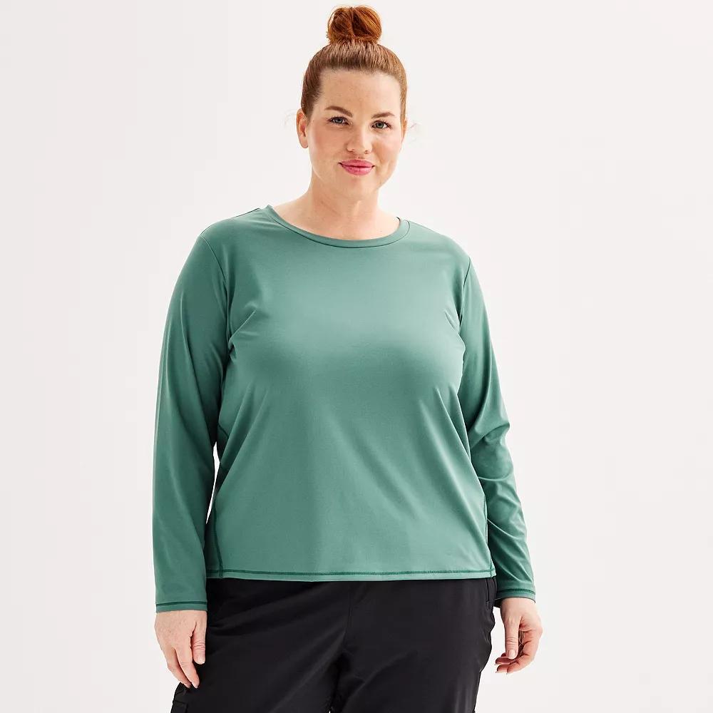 Plus Size Tek Gear® Essential Soft Long Sleeve Tee, Women's, Size: 3XL, Modern White Product Image