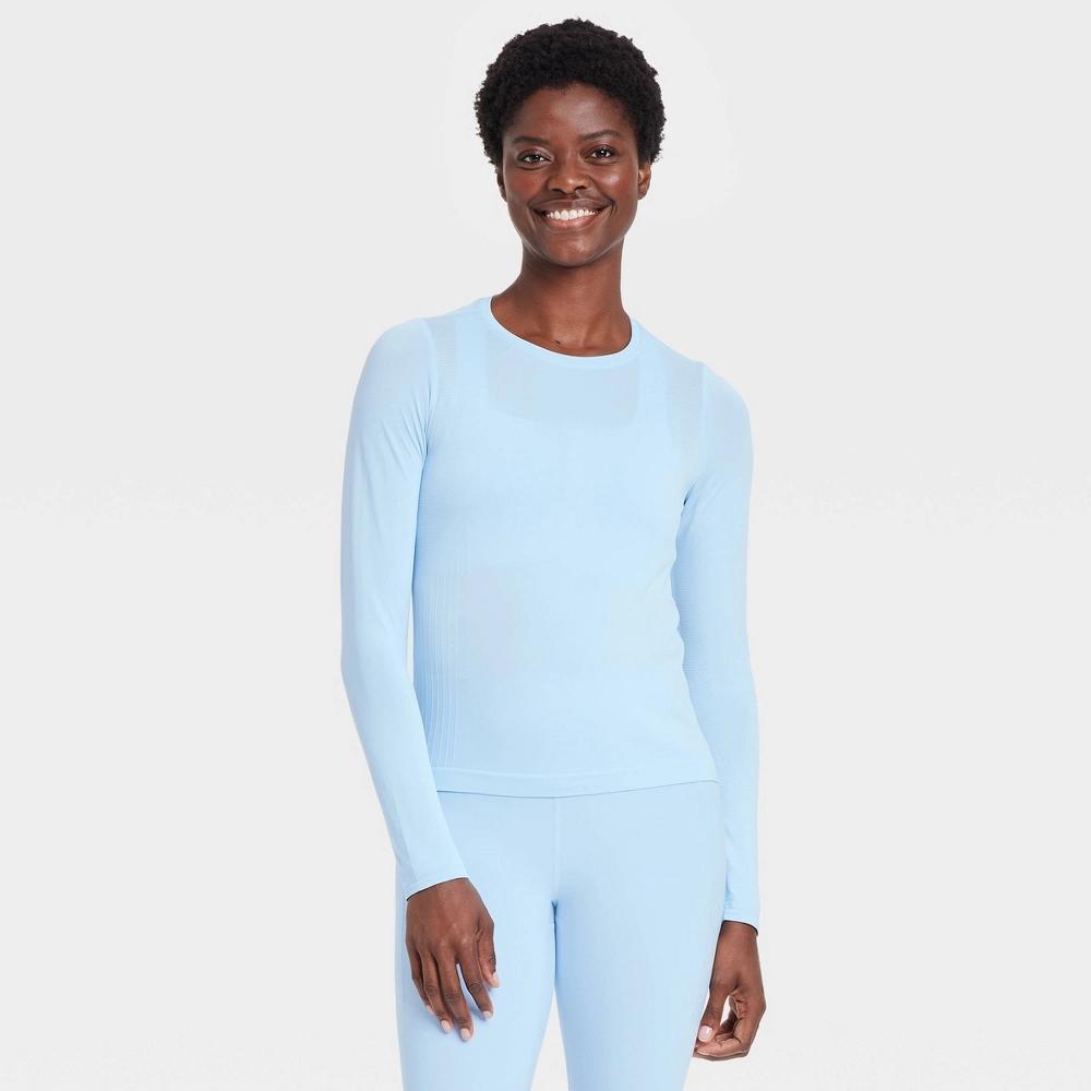 Womens Seamless Long Sleeve Top - All In Motion Blue L Product Image