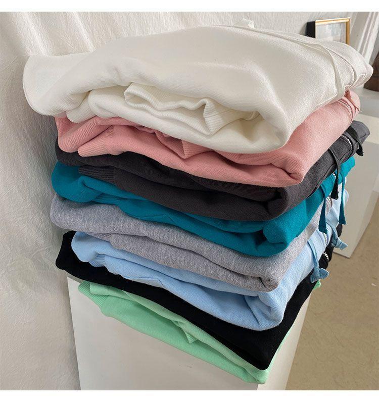 Plain Zip Hoodie Product Image