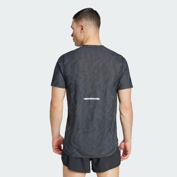 adidas Ultimate Running Engineered CLIMACOOL+ Tee Silver Green 2XL Mens Product Image