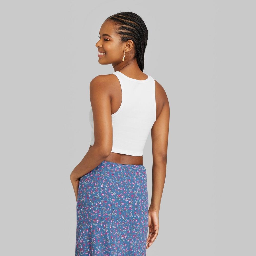 Womens Ribbed Tiny Tank Top - Wild Fable White XXS Product Image