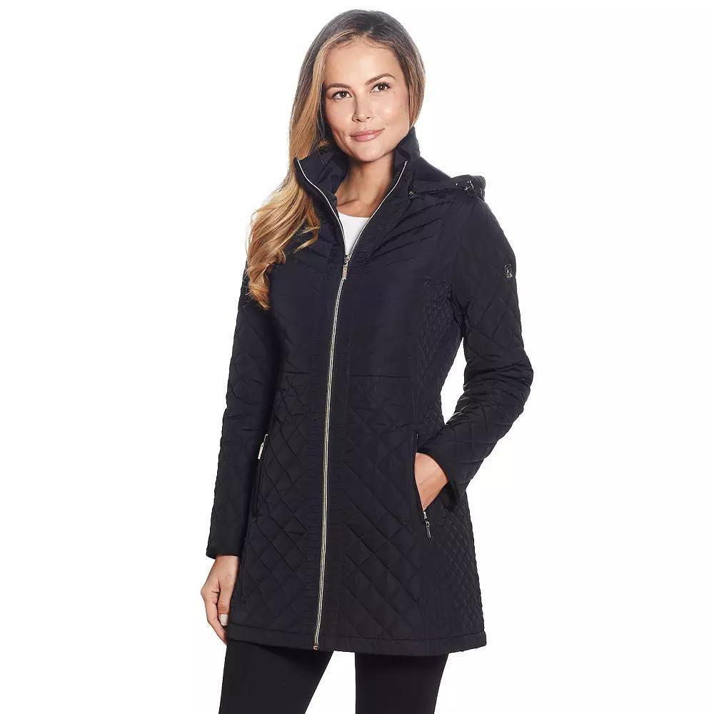Womens Gallery Faux-Fur Hood Quilted Jacket Product Image