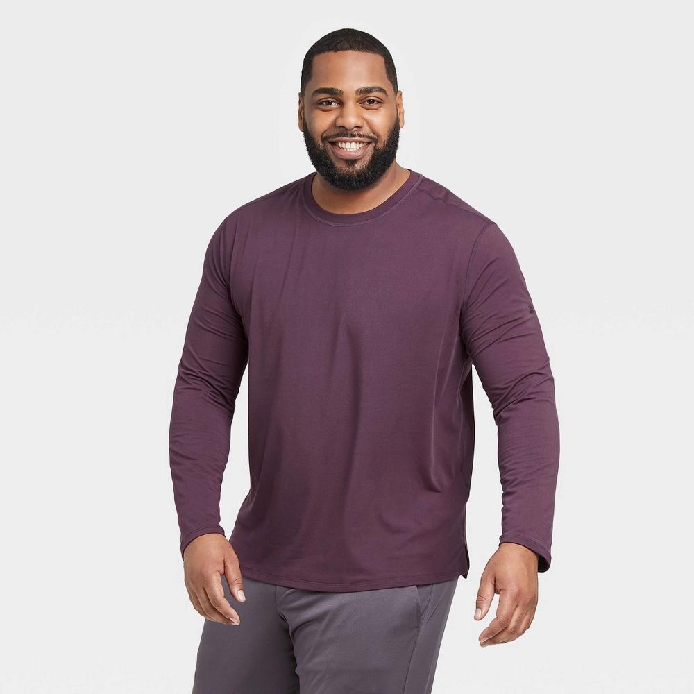 Men's Long Sleeve Performance T-Shirt - All In Motion™ Black S: Recycled Polyester, Spandex, Moisture Wicking Product Image