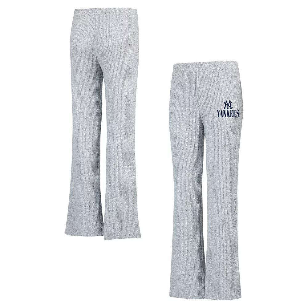 Women's Concepts Sport Gray New York Yankees Juniper Rib Knit Flare Sleep Pants, Size: 2XL, Grey Product Image