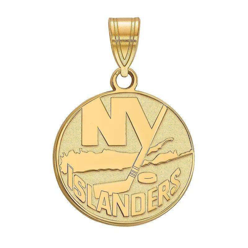 LogoArt New York Islanders Sterling Silver Medium Logo Pendant, Women's, Size: 15 mm, Gold Tone Product Image